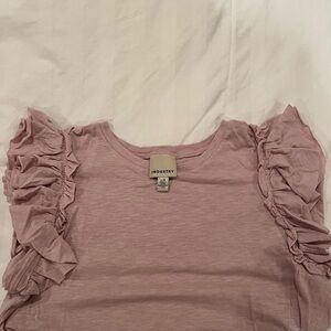 Industry Pink Ruffled SleeveTop